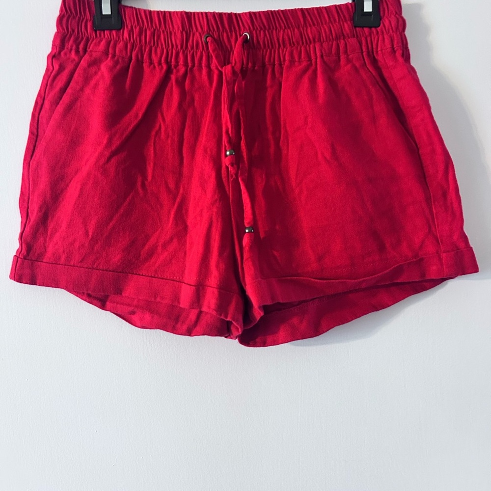 Love Tree Red Women's Casual Linen shorts